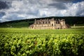 Burgundy, Chateau du Clos de Vougeot and vineyards. France Royalty Free Stock Photo